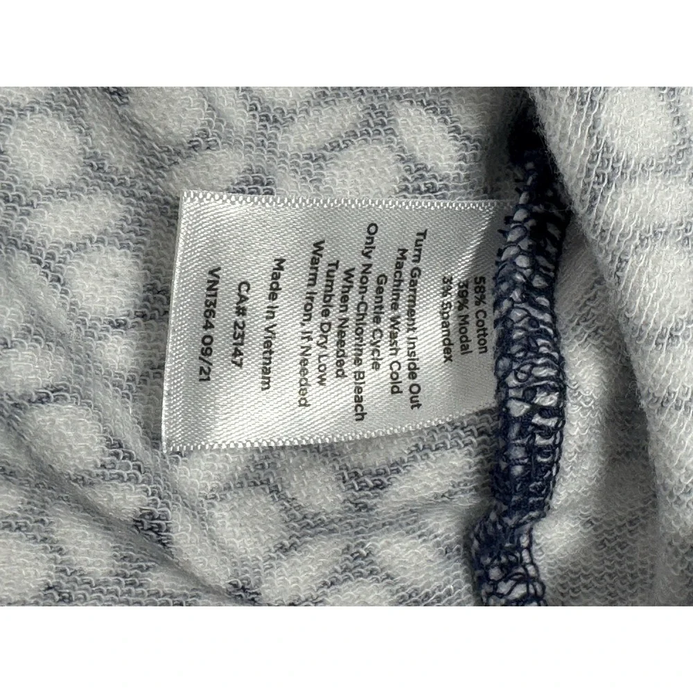 Talbots Women's Full Zip Jacket Sweatshirt Blue & White Size Medium - Picture 7 of 9